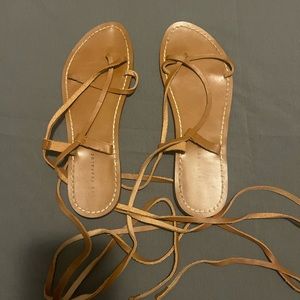 Zara leather wrap sandles